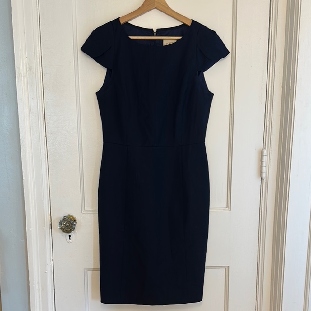 Navy JCrew Suiting Cap Sleeve Dress - see description/photos